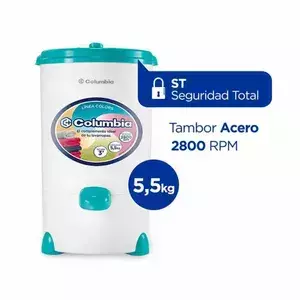 Secarropas Centrífugo Columbia 5,5kg Turquesa Océano HTS 5503