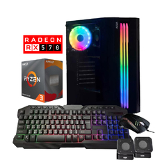 PC AMD RYZEN 3 4100 | RX 570 | 8 GB RAM | SSD 500 GB | FUENTE 500W | PERIFÉRICOS