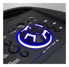 Parlante Portatil Bluetooth Luces Led Crown Mustang Atomic 8 Color Negro - comprar online