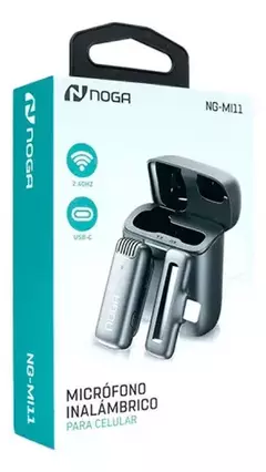 MICROFONO INALAMBRICO P/CEL USB-C CON ESTUCHE CARGA NG-MI11 - comprar online