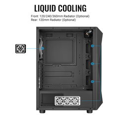 GABINETE AEROCOOL FALCON-G-BK-V1 NEGRO - comprar online