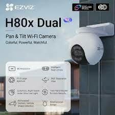 CAMARA DE SEGURIDAD EXTERIOR EZVIZ H80X 8MP+2MP 4K 340° C/ALEXA FULL COLOR 24HS CS-H80X - CUMBRE MEGACOMPU