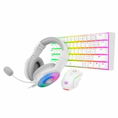 Combo Gamer 3 En 1 Teclado, Mouse Y Headset Redragon White S129w - tienda online