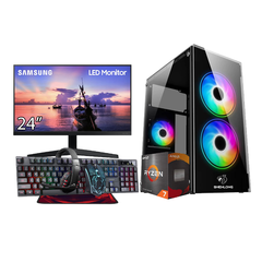 PC AMD RYZEN 7 5700G | 16GB RAM | SSD 480GB | 500W 80+ | MONITOR 24" | PERIFERICOS