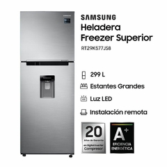HELADERA CON FREEZER SAMSUNG C/DISPENSER NO FROST 299LTS RT29K577JS8 INOX - comprar online