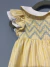 VESTIDO BEBE LISTRADO AMARELO BORDADO AZUL - comprar online