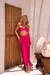 Saia Longa Franzida Fenda nas Laterais - Pink - comprar online
