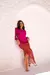Vestido longo Mediterraneo - Marrom e Pink - comprar online