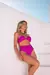 Biquini Tomara que caia Hot Pants - Renda Fuscia