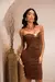 Vestido Tomara que Caia Fanzido - Marrom - comprar online