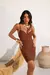 Vestido com Recortes - Marrom - comprar online