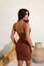 Vestido com Recortes - Marrom - Atacado Store Guette