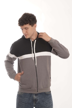 Campera frizada combinada art 4536 - Nichi Indumentaria