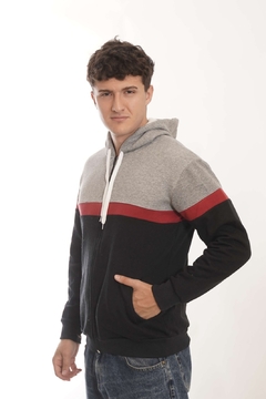 Campera frizada combinada art 4536 - tienda online