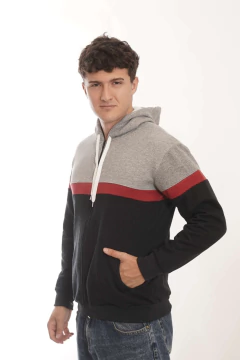 Campera frizada combinada art 4536 - tienda online