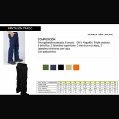 PANTALON Cargo DE TRABAJO GUSTAVO económico - MINORISTA - Nichi Indumentaria