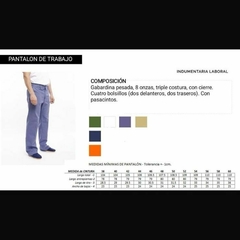 PANTALON DE TRABAJO GUSTAVO - tienda online