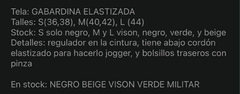 Doble cargo Gabardina elasticada -MINORISTA - comprar online