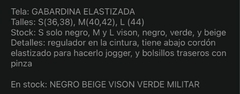 Doble cargo Gabardina elasticada - comprar online