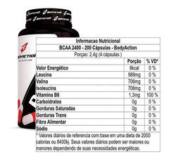 BCAA 2400 - 200 CÁPSULAS - BODY ACTION - comprar online