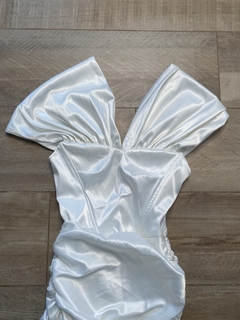 Vestido White West Satin Corset