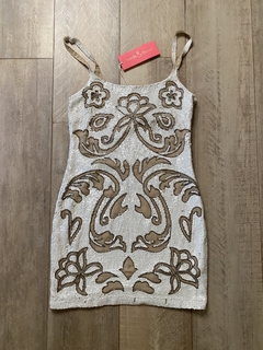Vestido Marfil Floral Sequin - comprar online