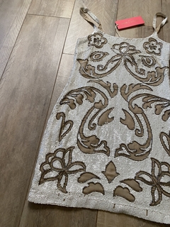 Vestido Marfil Floral Sequin en internet
