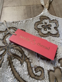 Vestido Marfil Floral Sequin - tienda online