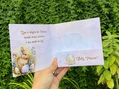 052 - Cartão com Bolso para Biscoito Bolacha Cookie Páscoa 11,5 x 11,5 cm Personalizado na internet