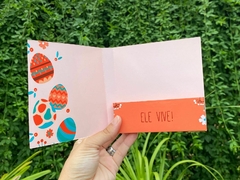 020 - Cartão com Bolso para Biscoito Bolacha Cookie Páscoa 11,5 x 11,5 cm Personalizado na internet