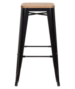 Taburete Tolix Alto Asiento Madera - comprar online