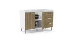 SET ALACENA + BAJO MESADA + MESADA ACERO INOXIDABLE - comprar online
