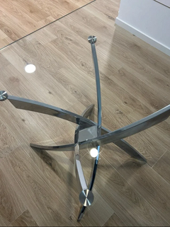 Mesa vidrio base asterisco 1.60 x 90