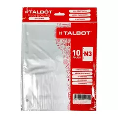 Folio Escolar TALBOT Polipropileno x 10u