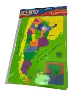 Mapa Argentina goma eva en bolsa Kreker