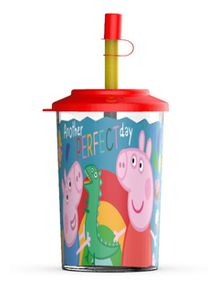 Vaso con Tapa y Sorbete Peppa Pig