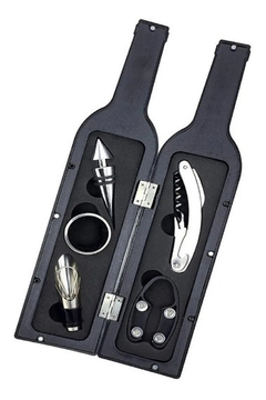 Kit de Abridor de Vino con Soporte en forma de Botella