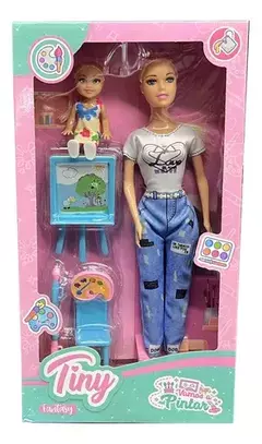 Muñeca TINY Aprendamos a pintar en caja