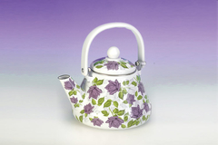 Pava Enlozada Decorada Flores Violetas 1,5 lts