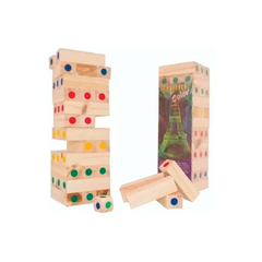 Jenga de Madera + Dado. Colores - comprar online