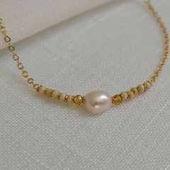 Pulseira Folheada A Ouro 18K Miçangas E Pérola De Água Doce - comprar online