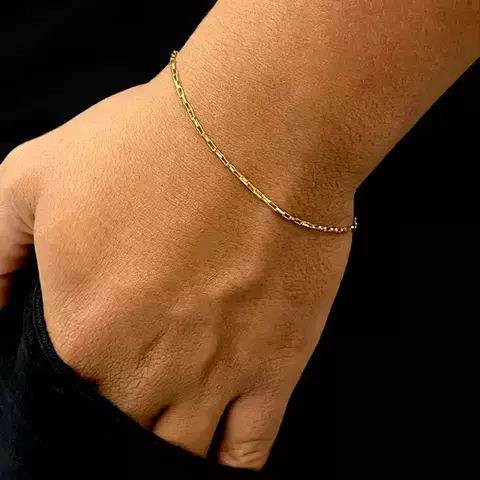 Pulseira Cartie Bloquinho - Fecho canhão - 2mm - Banhado a ouro 18K - Garantia de 01 ano - comprar online