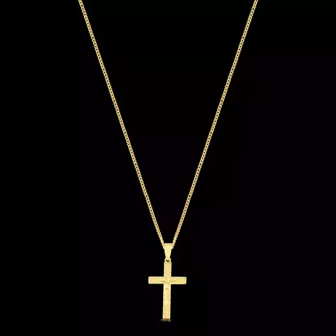 KIT - Corrente Grumet 1.5mm - Pingente Crucifixo Jesus na Cruz 3D 2,5x1,5cm - Banhado a ouro 18K - Garantia de 01 ano - comprar online