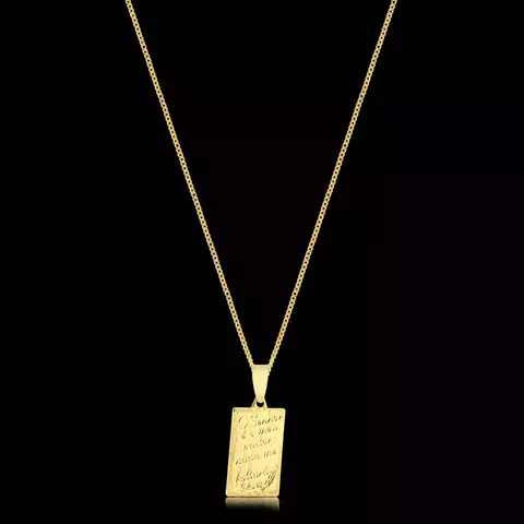 KIT - Corrente Grumet 1.5mm - Pingente Plaquinha O Senhor É Meu Pastor Nada Me Faltará 2,5x1,5cm - Banhado a ouro 18K - Garantia de 01 ano - comprar online