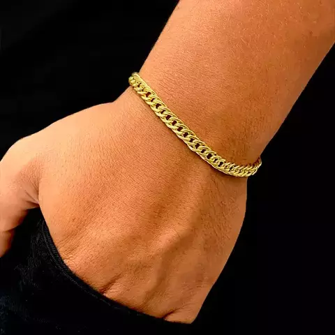 Pulseira Grumet Elo Duplo - Fecho gaveta - 5mm - Banhado a ouro 18K - Garantia de 01 ano - comprar online