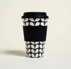 MUG DE FIBRA DE BAMBOO HOJAS TAPA SILICONA 400 ML