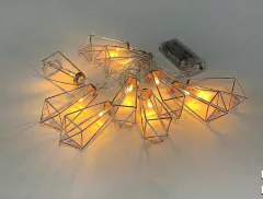 Guirnalda de metal luces led con diseño de diamante x 10