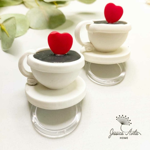 Porta guardanapo biscuit • xícara com coração