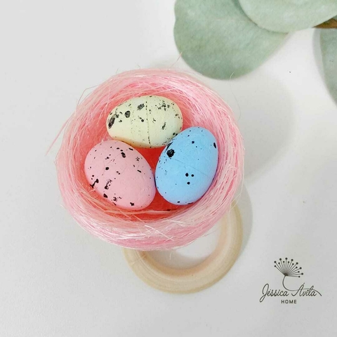 Porta Guardanapo Ovinhos • ninho rosa • ovinhos amarelo/rosa/azul - comprar online