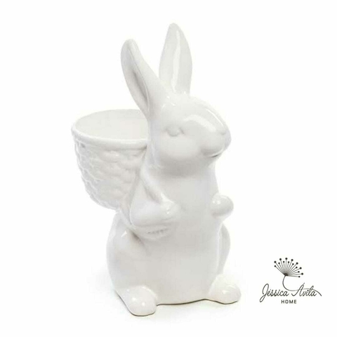 Cachepot de Coelho em Porcelana